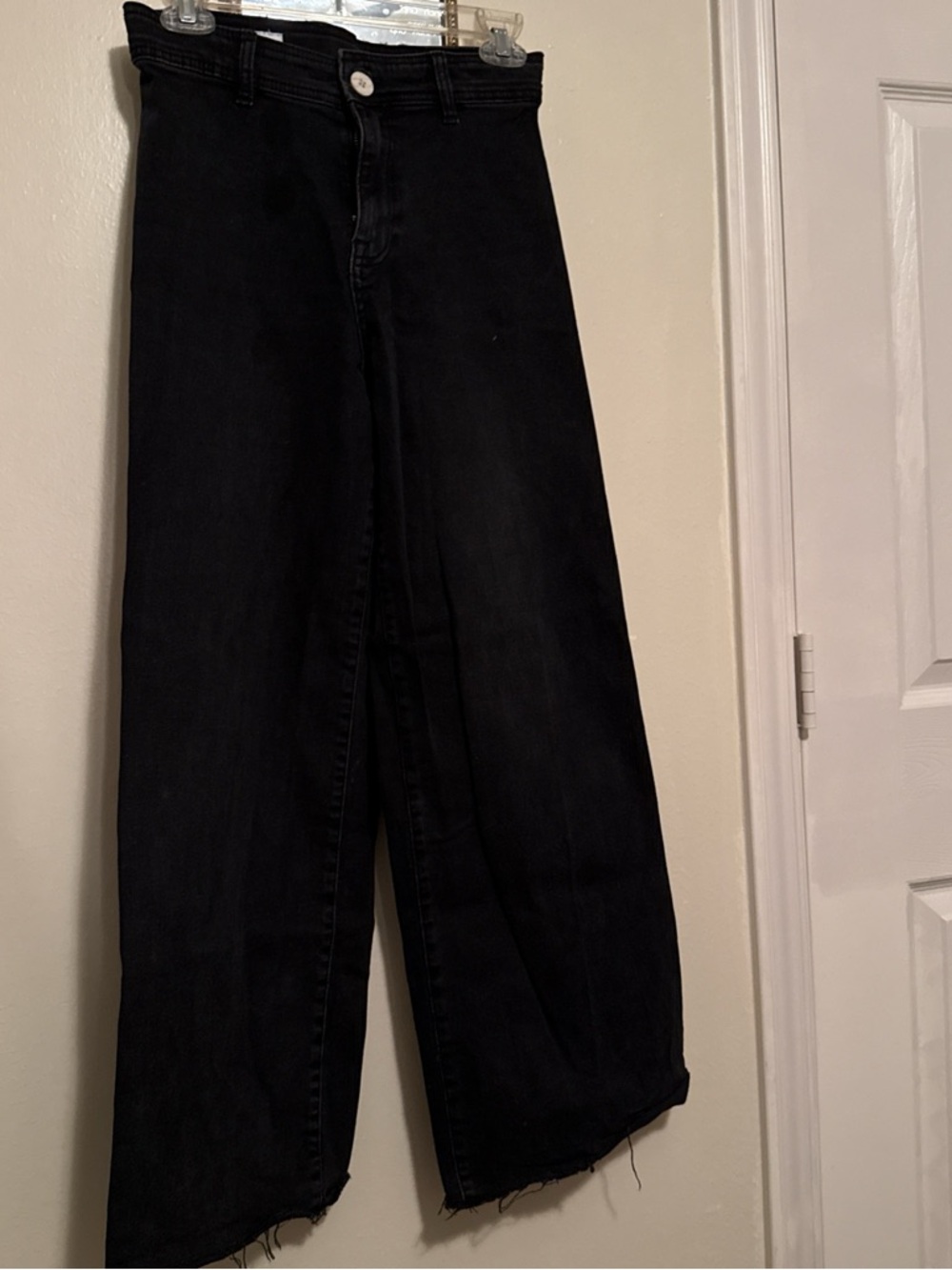 Zara Black Wide-Leg High-Rise Jeans